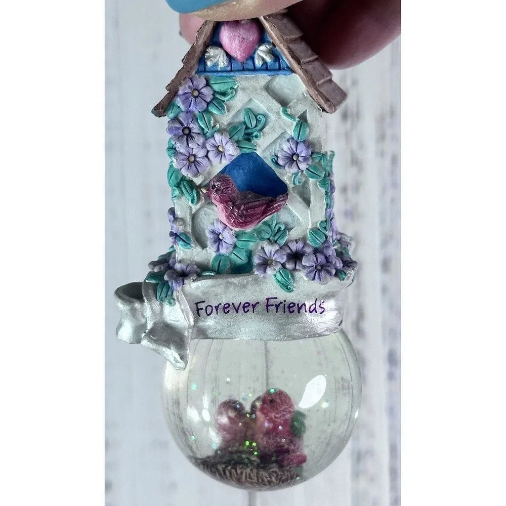 Carlton Cards‎ Birdhouse Hanging Globe Birds Vintage Floral